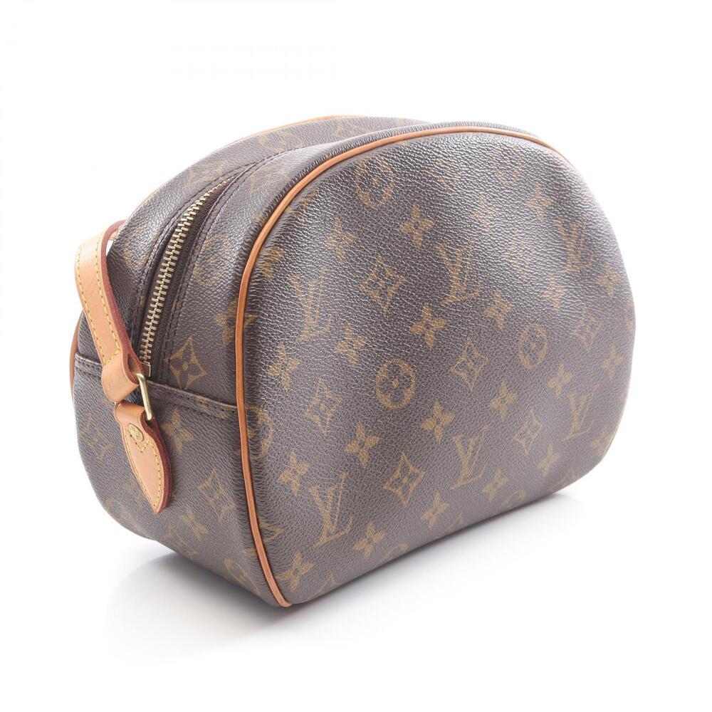 Louis Vuitton Brown Monogram Bag Leather Canvas Shoulder Blois